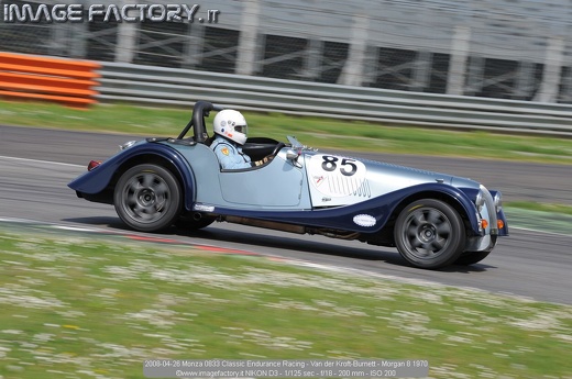 2008-04-26 Monza 0833 Classic Endurance Racing - Van der Kroft-Burnett - Morgan 8 1970